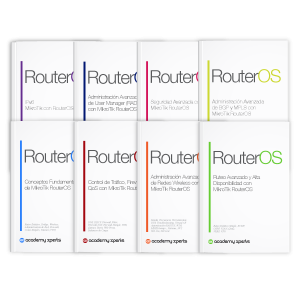 Paquete promocional 8 libros MikroTik RouterOS